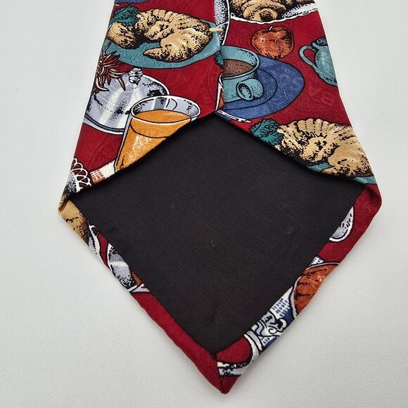 VTG Tabasco Gourmet Print Men's Silk Tie 4x58 - Picture 5 of 7
